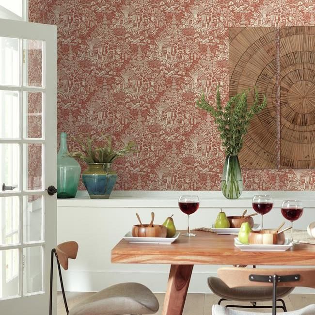 Обои Ronald Redding Tea Garden Chinoiserie AF6576 фото в интерьере